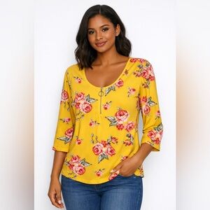 Stella Tweed Yellow Floral Blouse